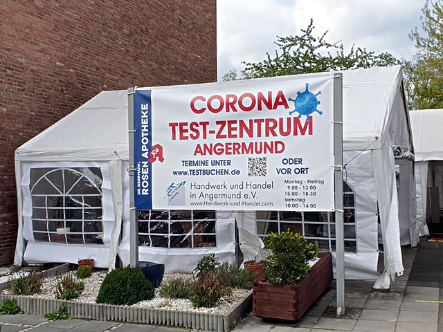 Corona-Testzentrum in Angermund